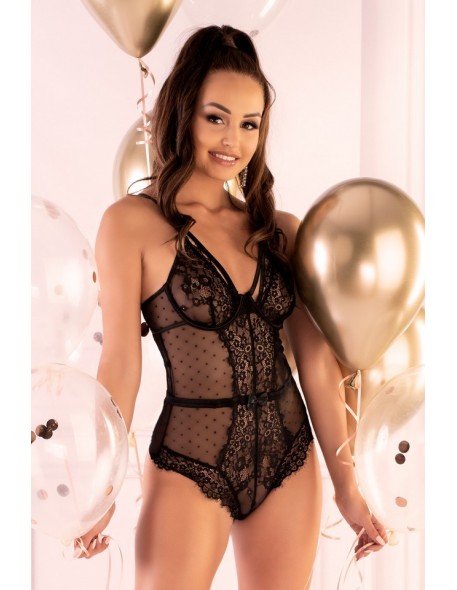 Satien body erotyczne czarne, Livia Corsetti lc 90553 