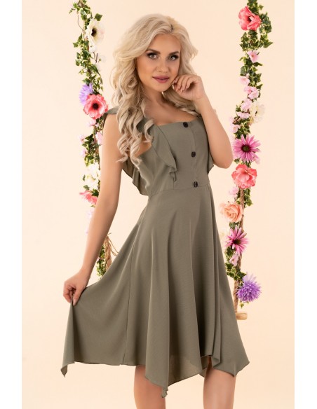 QuelLama sukienka damska midi na ramiączkach khaki, Merribel d54