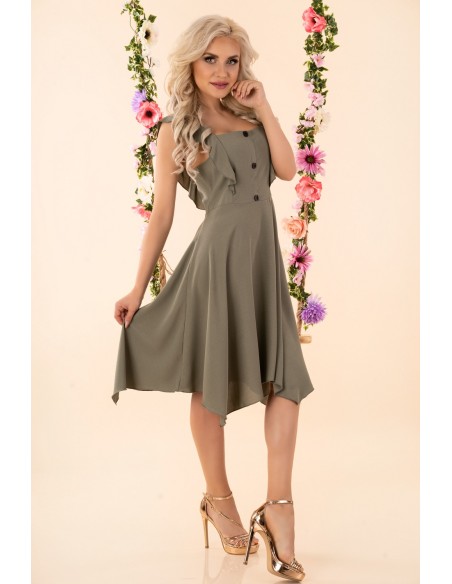 QuelLama dress women's midi camisole khaki, Merribel d54