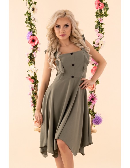 QuelLama sukienka damska midi na ramiączkach khaki, Merribel d54