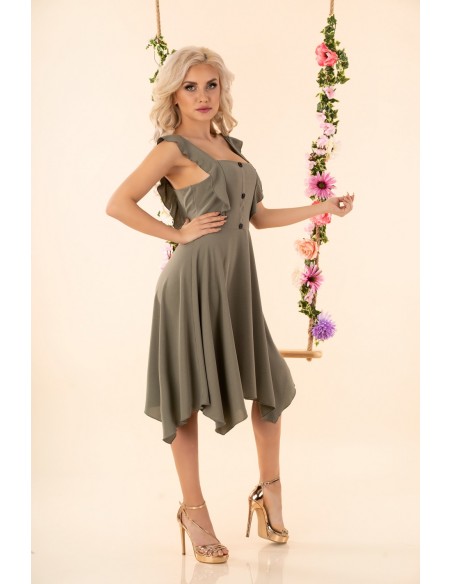 QuelLama sukienka damska midi na ramiączkach khaki, Merribel d54