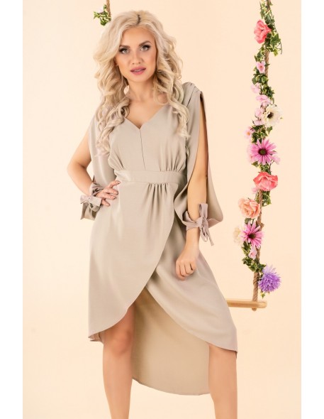 Mallani sukienka damska midi z długim rękawem...