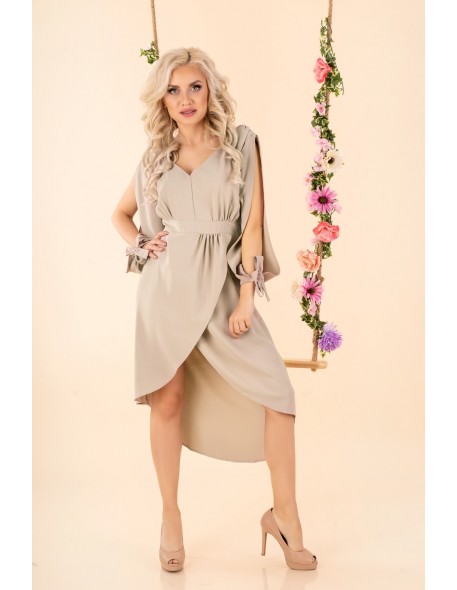 Mallani sukienka damska midi z długim rękawem...