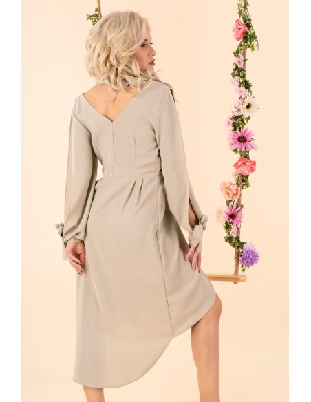 Mallani dress women's midi with long sleeve beige, Merribel d51