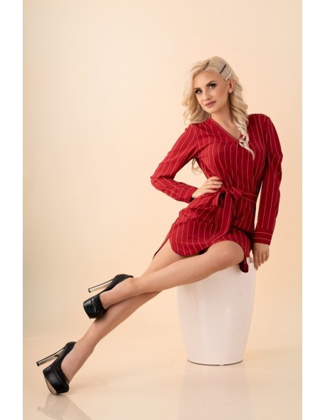 Miriae dress women's mini red in stripes,...