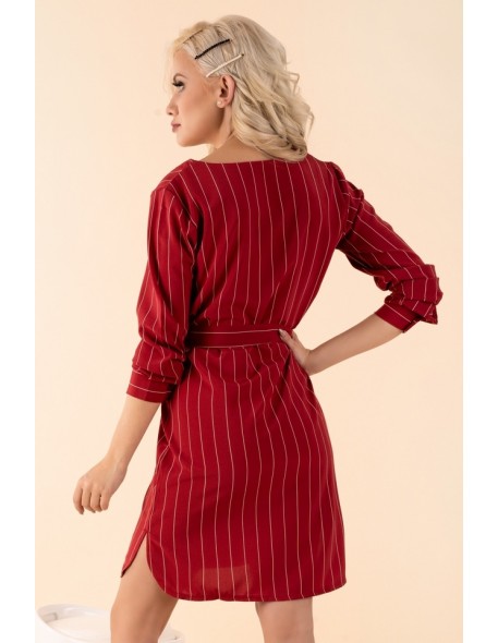 Miriae dress women's mini red in stripes,...