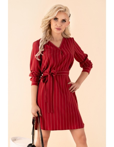 Miriae dress women's mini red in stripes,...