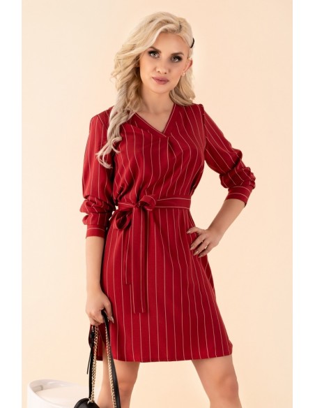 Miriae dress women's mini red in stripes, Merribel d90