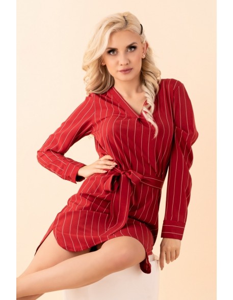 Miriae dress women's mini red in stripes,...