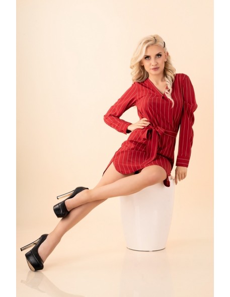 Miriae dress women's mini red in stripes,...