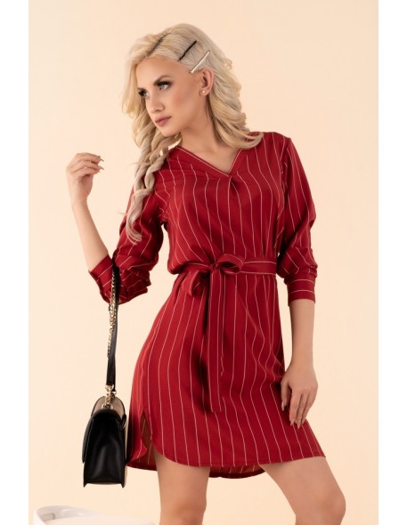 Miriae dress women's mini red in stripes,...