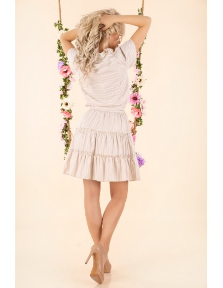 Ragominam dress women's with short sleeve beige, Merribel d87