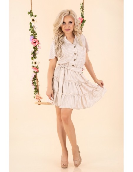 Ragominam dress women's with short sleeve beige, Merribel d87