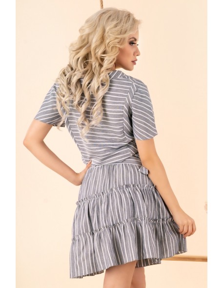 Ragominam dress women's with short sleeve grey,...