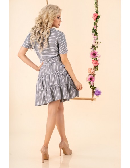 Ragominam dress women's with short sleeve grey,...