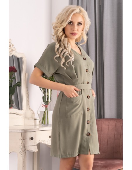 Aeerina dress women's with short sleeve khaki, Merribel d52