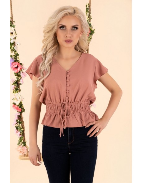 Etiar blouse women's with short sleeve powder pink, Merribel b15
