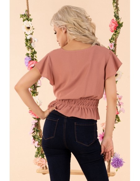 Etiar blouse women's with short sleeve powder pink, Merribel b15