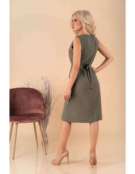 Eqalisa dress women's midi sleeveless khaki,...