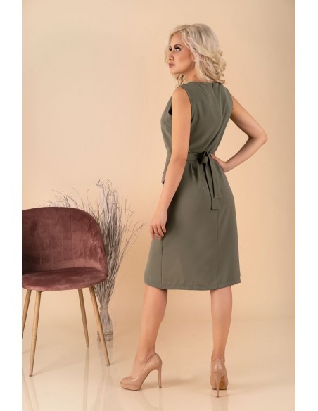 Eqalisa dress women's midi sleeveless khaki, Merribel d55