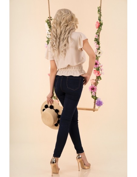 Etiar blouse women's with short sleeve ecru, Merribel b15