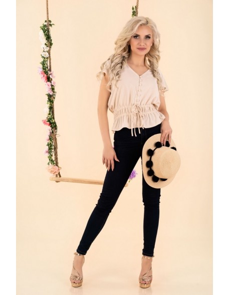 Etiar bluzka damska z krótkim rękawem ecru,...