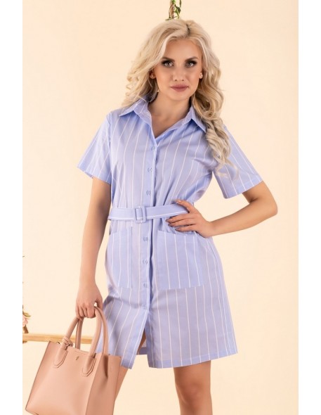 Linesc dress women's shirt with short sleeve blue, Merribel d88