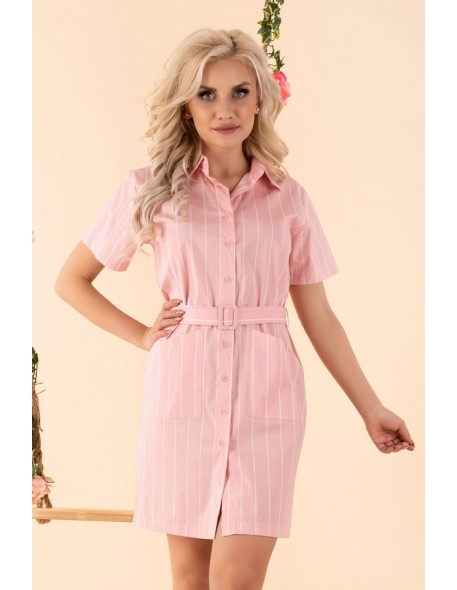 Linesc dress women's shirt with short sleeve pink, Merribel d88