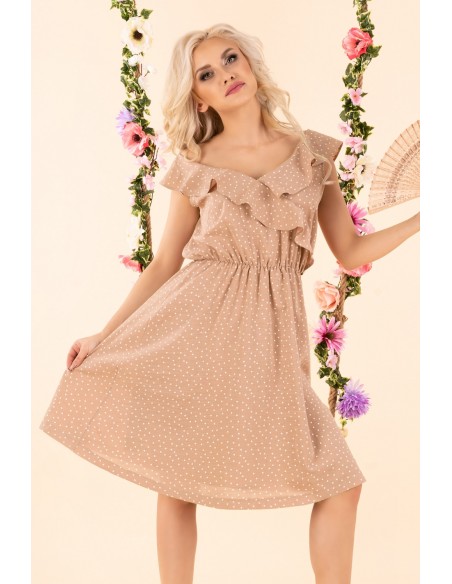 Violayam dress women's midi sleeveless beige, Merribel d91