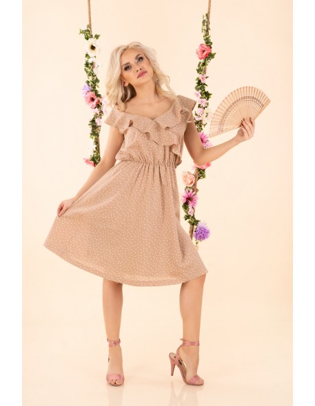 Violayam dress women's midi sleeveless beige,...