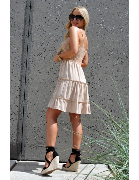 Satrian dress women's na thin straps beige,...