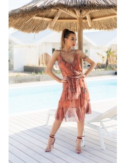 Arme dress women's midi na thin straps ceglasta, Merribel...