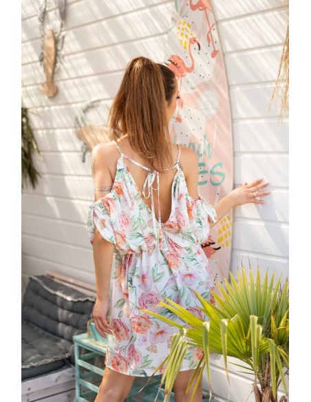 Gabrian sukienka damska w kwiatowy wzór ozdobne rękawy, Merribel d97