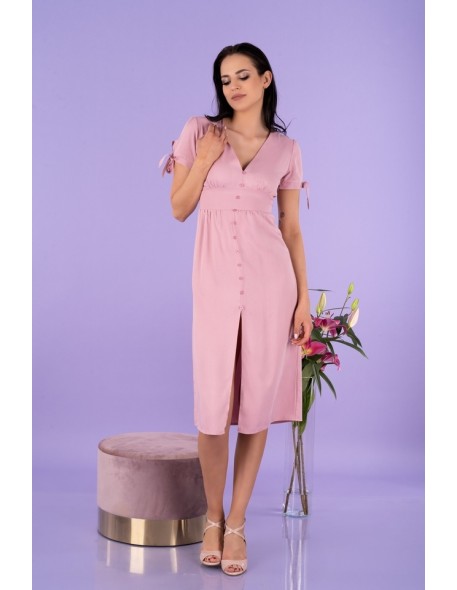 Birgia dress women's midi with slit powdery,...