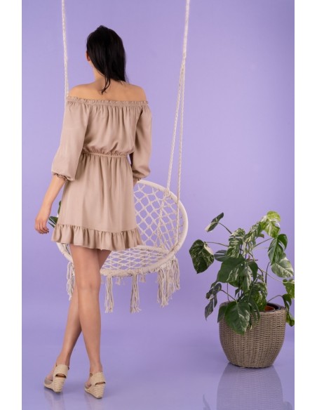 Rimiama dress women's mini with odsłoniętymi ramionami mocca, Merribel d142