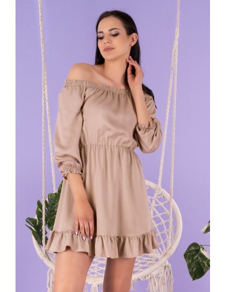Rimiama dress women's mini with odsłoniętymi ramionami mocca, Merribel d142