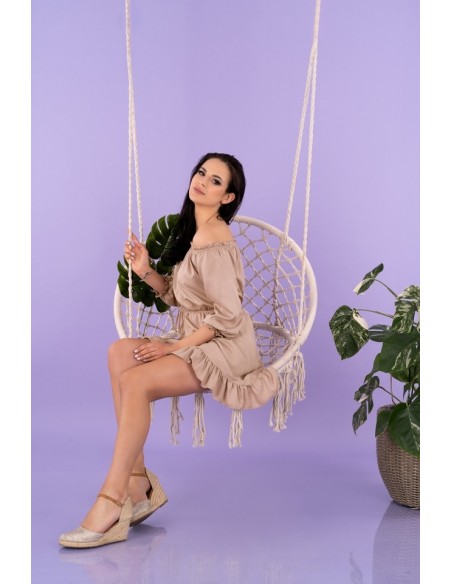 Rimiama dress women's mini with odsłoniętymi ramionami mocca, Merribel d142