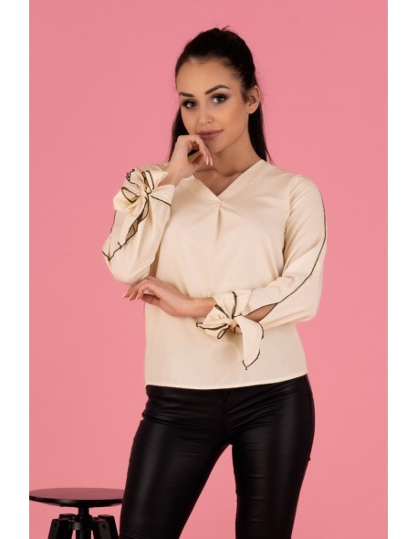 Ormin blouse women's with ozdobnymi długimi rękawami ecru, Merribel b50