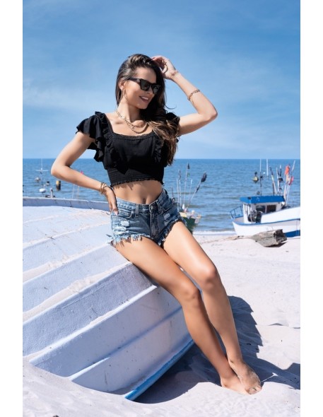 Darita blouse women's short with short sleeve...