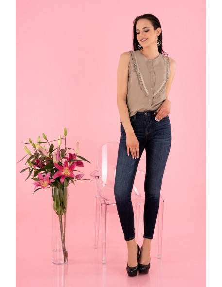 Nenaria blouse women's sleeveless mocca,...