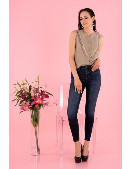 Nenaria blouse women's sleeveless mocca, Merribel b47