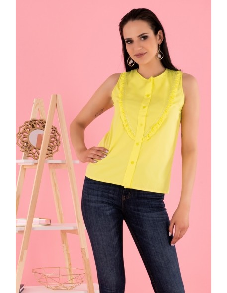 Nenaria blouse women's sleeveless yellow, Merribel b47
