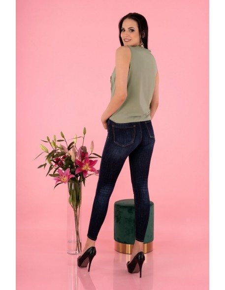 Nenaria blouse women's sleeveless khaki,...