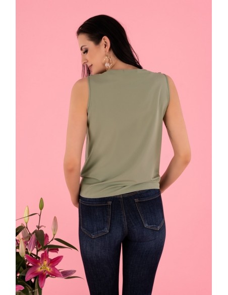Nenaria bluzka damska bez rękawów khaki, Merribel b47