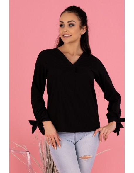 Ormin blouse women's with ozdobnymi długimi rękawami black, Merribel b50
