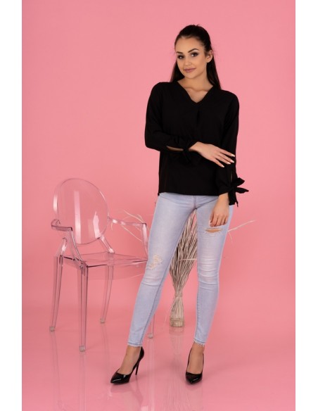 Ormin blouse women's with ozdobnymi długimi rękawami black, Merribel b50