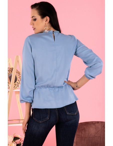 Iseara blouse women's with long sleeve blue, Merribel b33