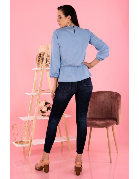 Iseara blouse women's with long sleeve blue,...