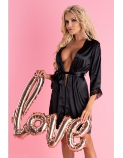Ariladyen satin bathrobe ladies' black, Livia Corsetti lc...