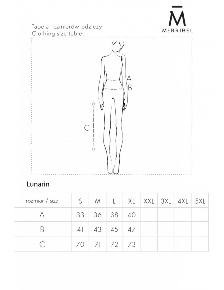 Lunarin spódnica damska ołówkowa z wysokim stanem pudrowa, Merribel 90532